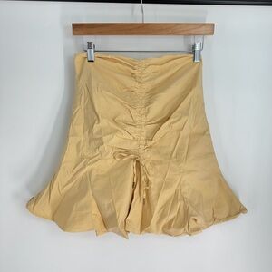 Finders Front Scrunch High Rise Ruffled Zip Up Mini Skirt